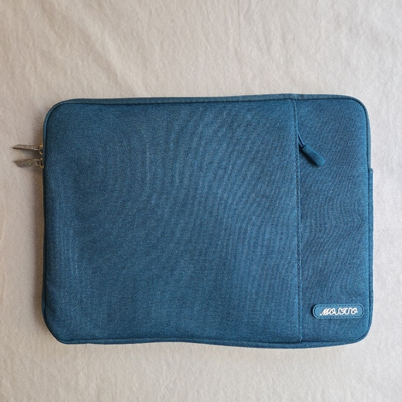 Mosiso Teal Canvas Laptop Sleeve Case 13" x 10" - Picture 1 of 8